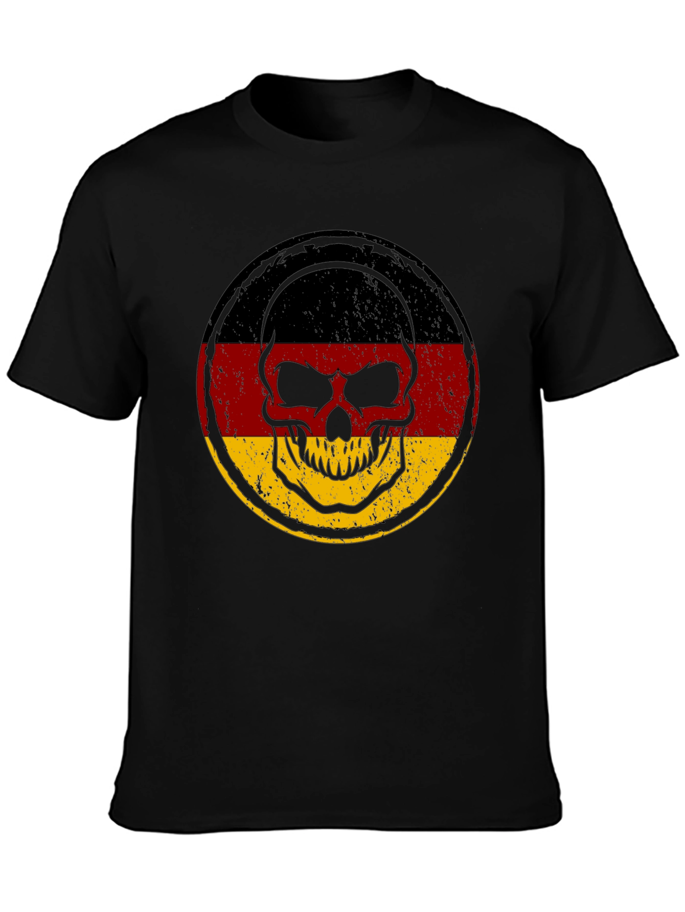 German Flag Skull Graphic T-Shirt