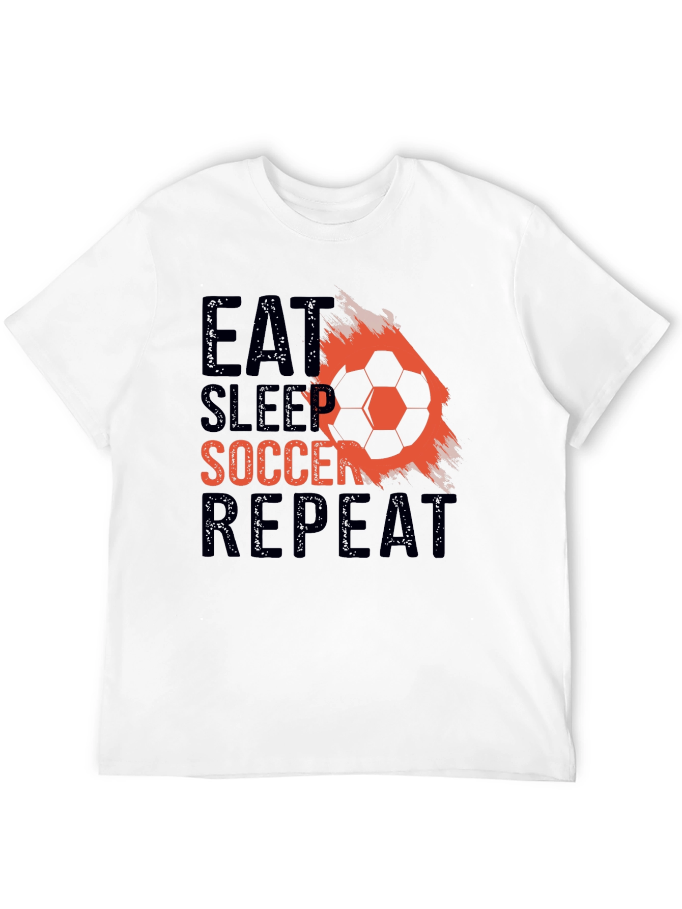 Eat Sleep Soccer Repeat Black Graphic T-Shirt