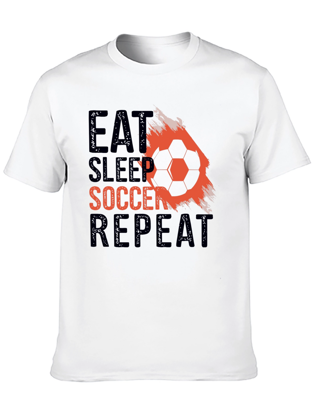 Eat Sleep Soccer Repeat Black Graphic T-Shirt