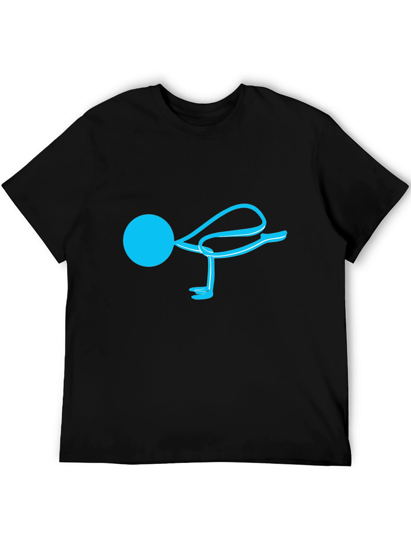 Yoga Pose Graphic Tee - Black Cotton Blend