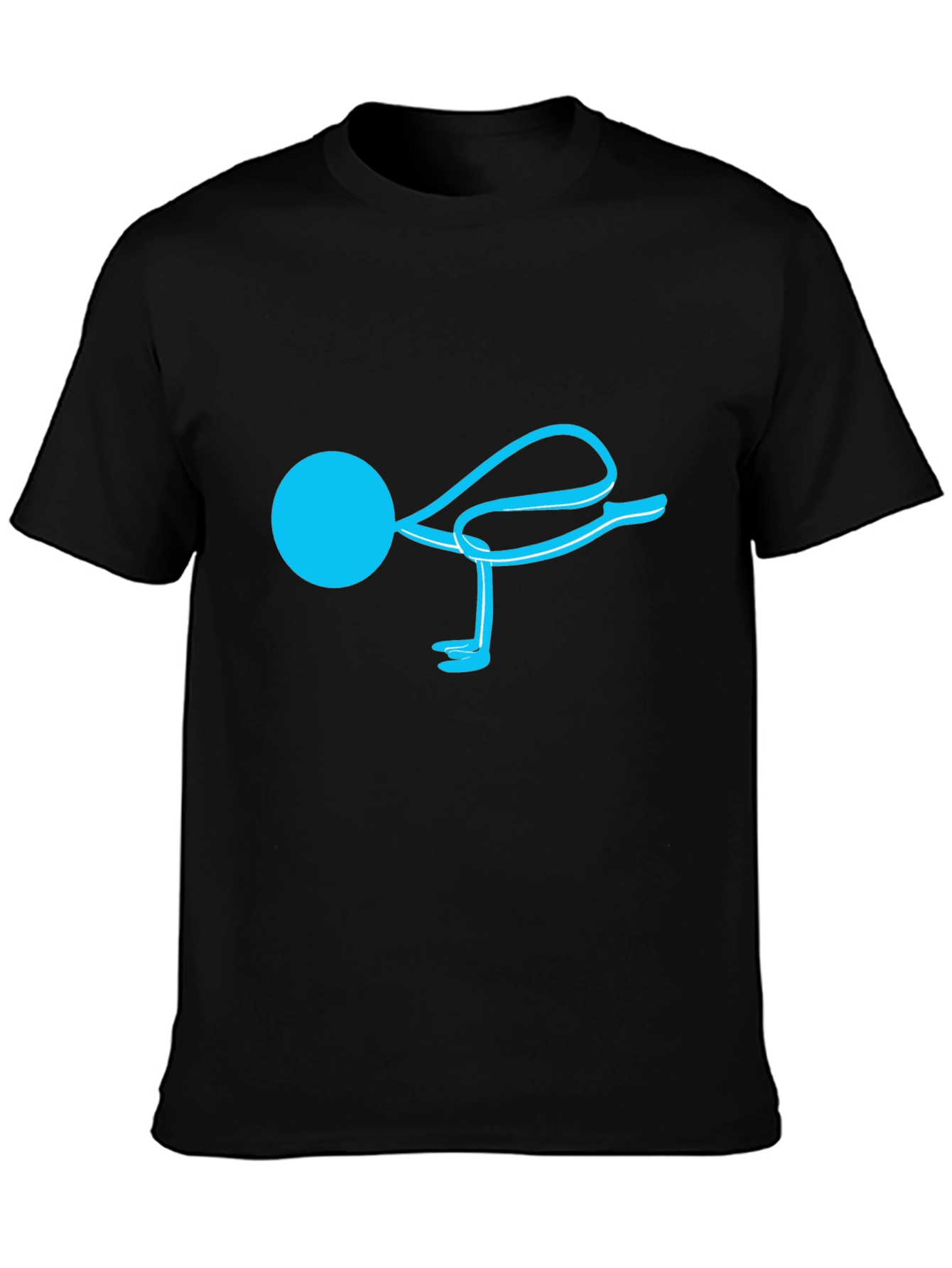 Yoga Pose Graphic Tee - Black Cotton Blend