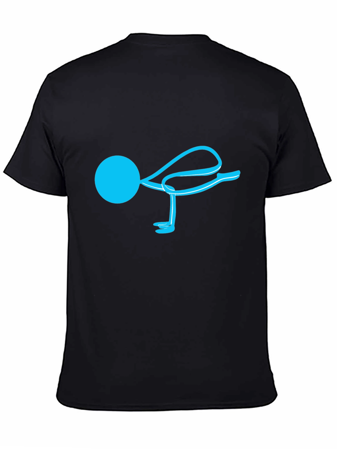 Yoga Pose Graphic Tee - Black Cotton Blend
