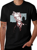 Abstract Line Art T-Shirt - Black