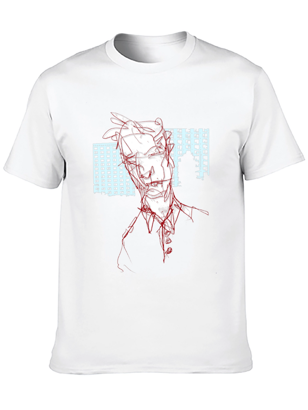 Abstract Line Art T-Shirt - Black
