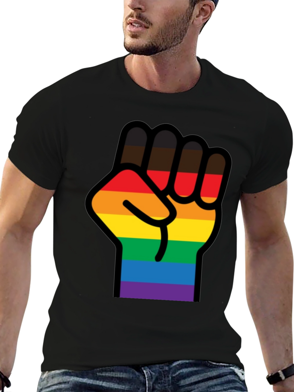 Pride Fist T-Shirt - Black LGBTQ Equality Tee