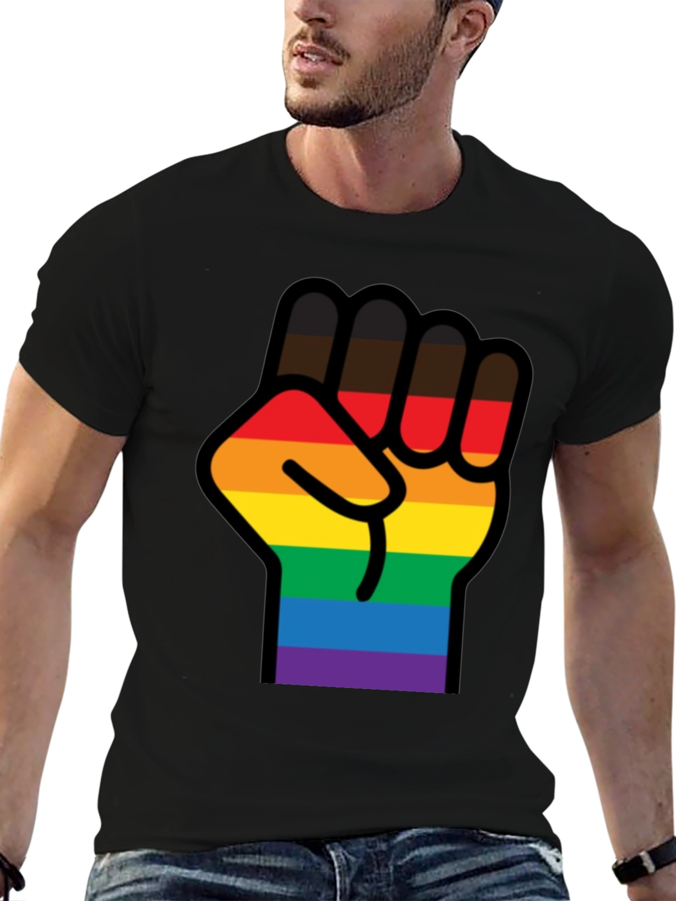 Pride Fist T-Shirt - Black LGBTQ Equality Tee