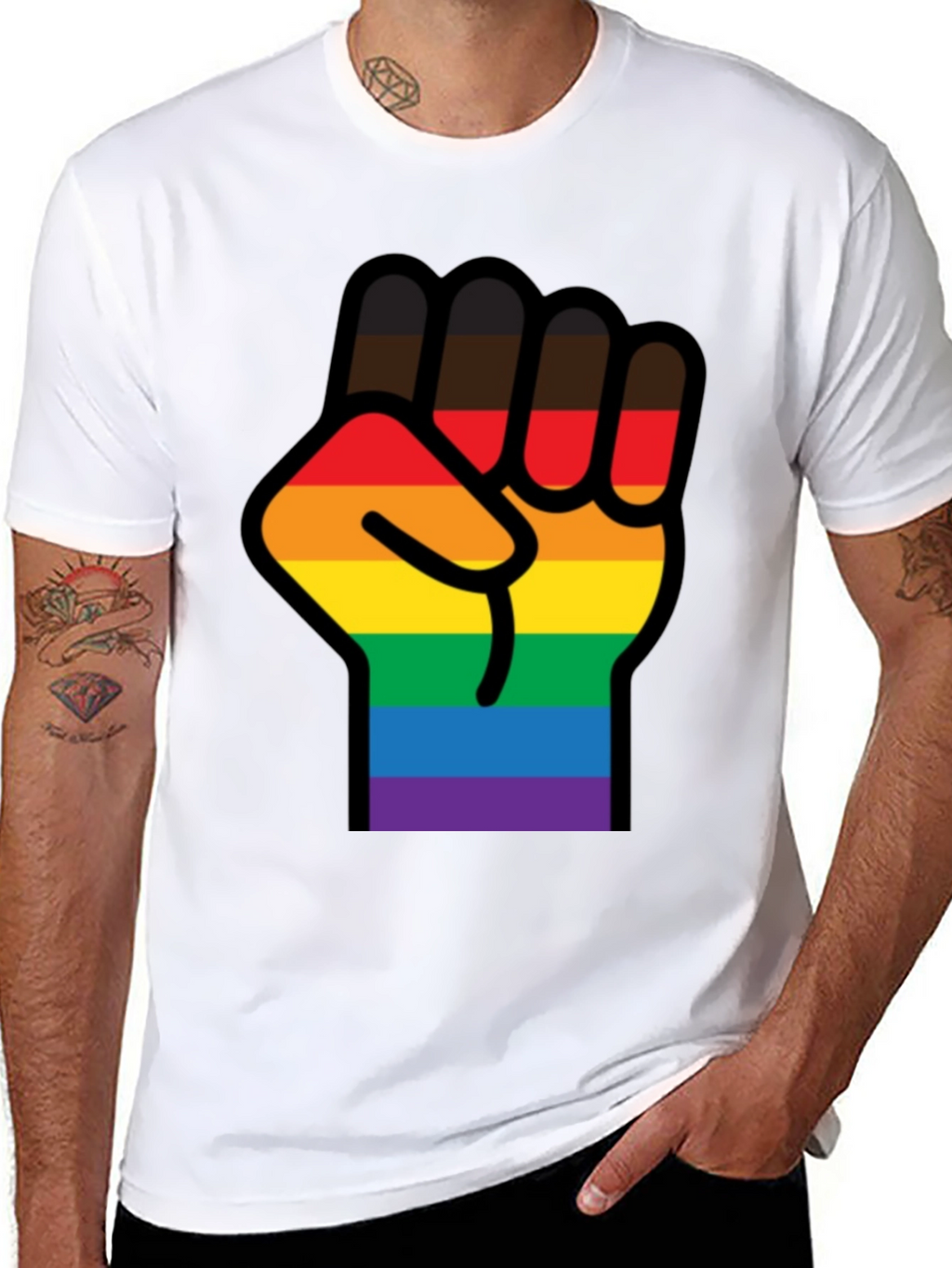 Pride Fist T-Shirt - Black LGBTQ Equality Tee
