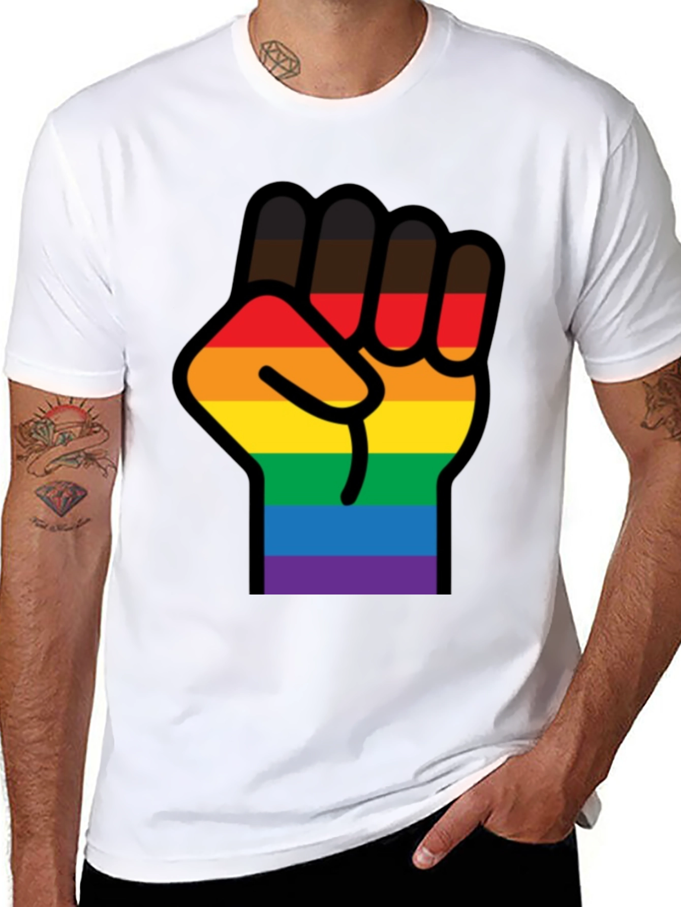 Pride Fist T-Shirt - Black LGBTQ Equality Tee