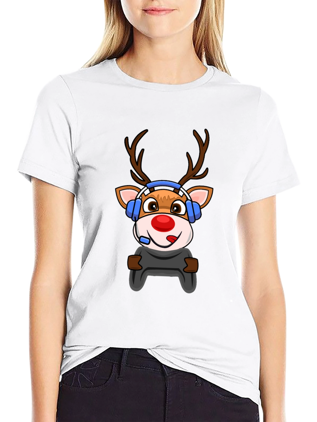 Gamer Reindeer Graphic Tee