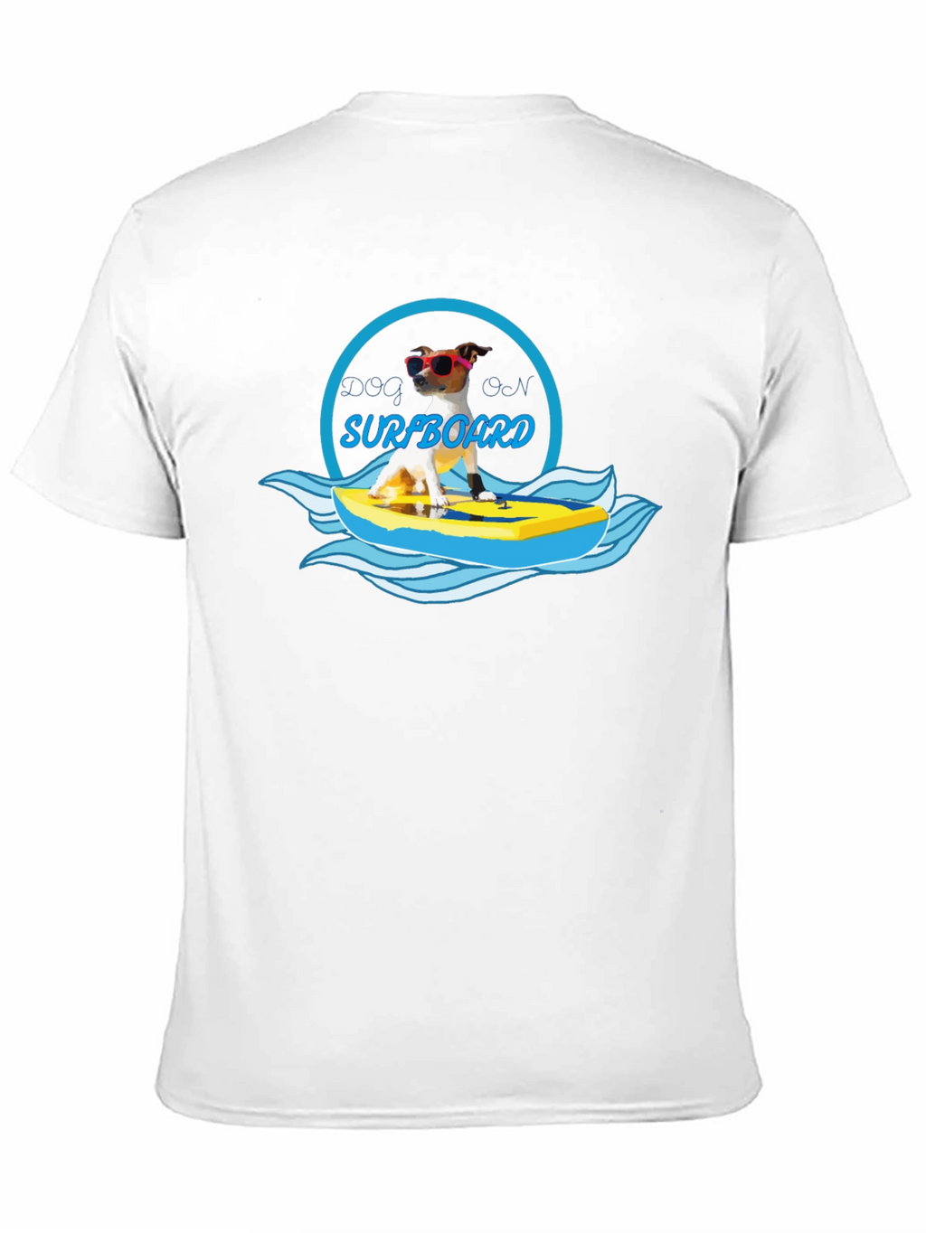 Dog on Surfboard Graphic T-Shirt - Black