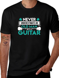 Never Underestimate Old Man Guitar T-Shirt