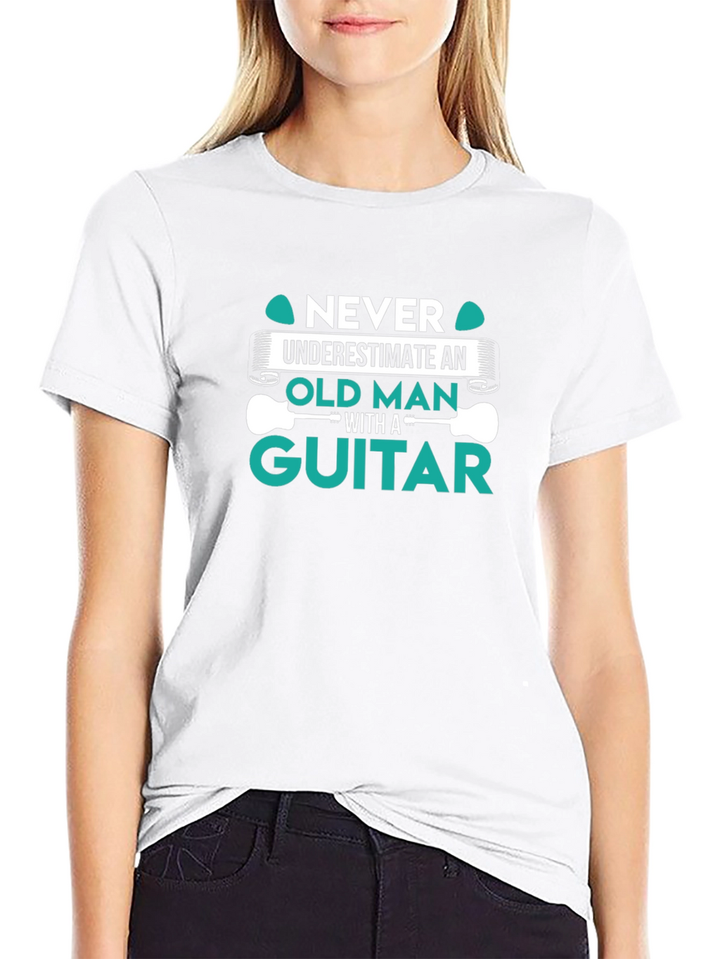Never Underestimate Old Man Guitar T-Shirt