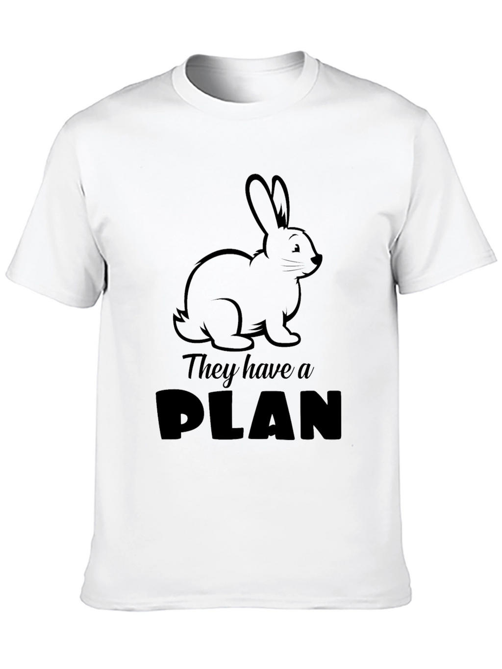 They Have a Plan Bunny Black Graphic Tee
