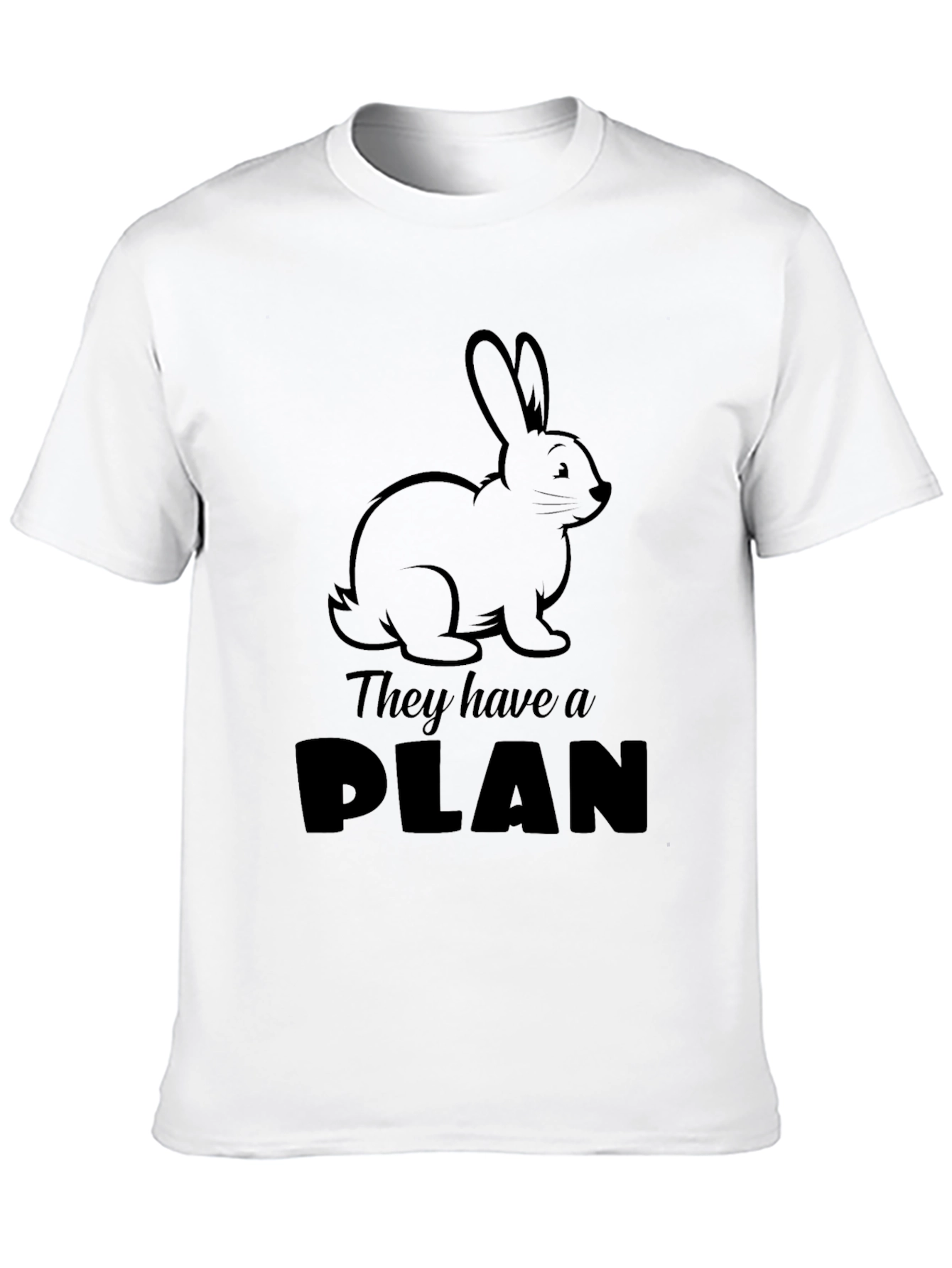 They Have a Plan Bunny Black Graphic Tee