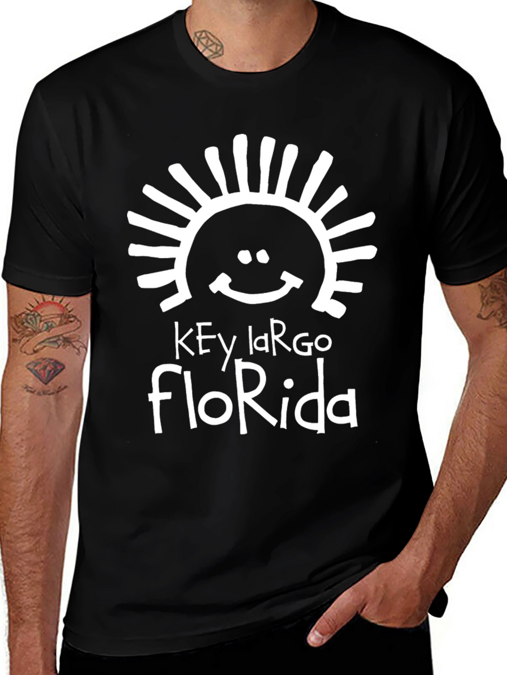 Key Largo Florida T-Shirt - Sun Graphic Tee