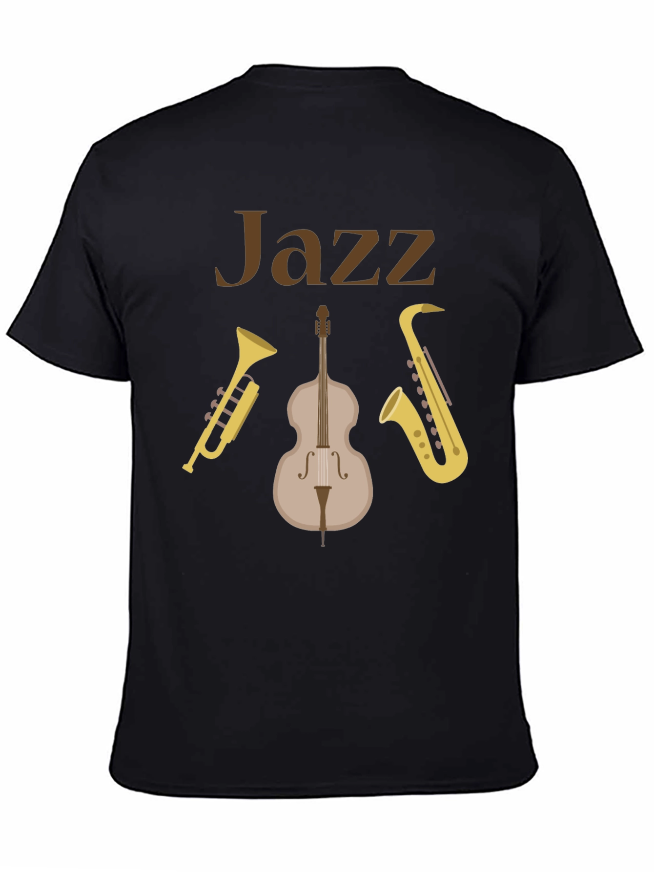 Jazz Music Instrument T-Shirt - Trumpet Bass Saxophone