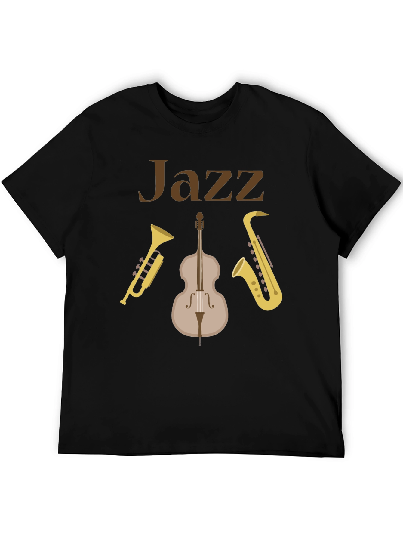Jazz Music Instrument T-Shirt - Trumpet Bass Saxophone