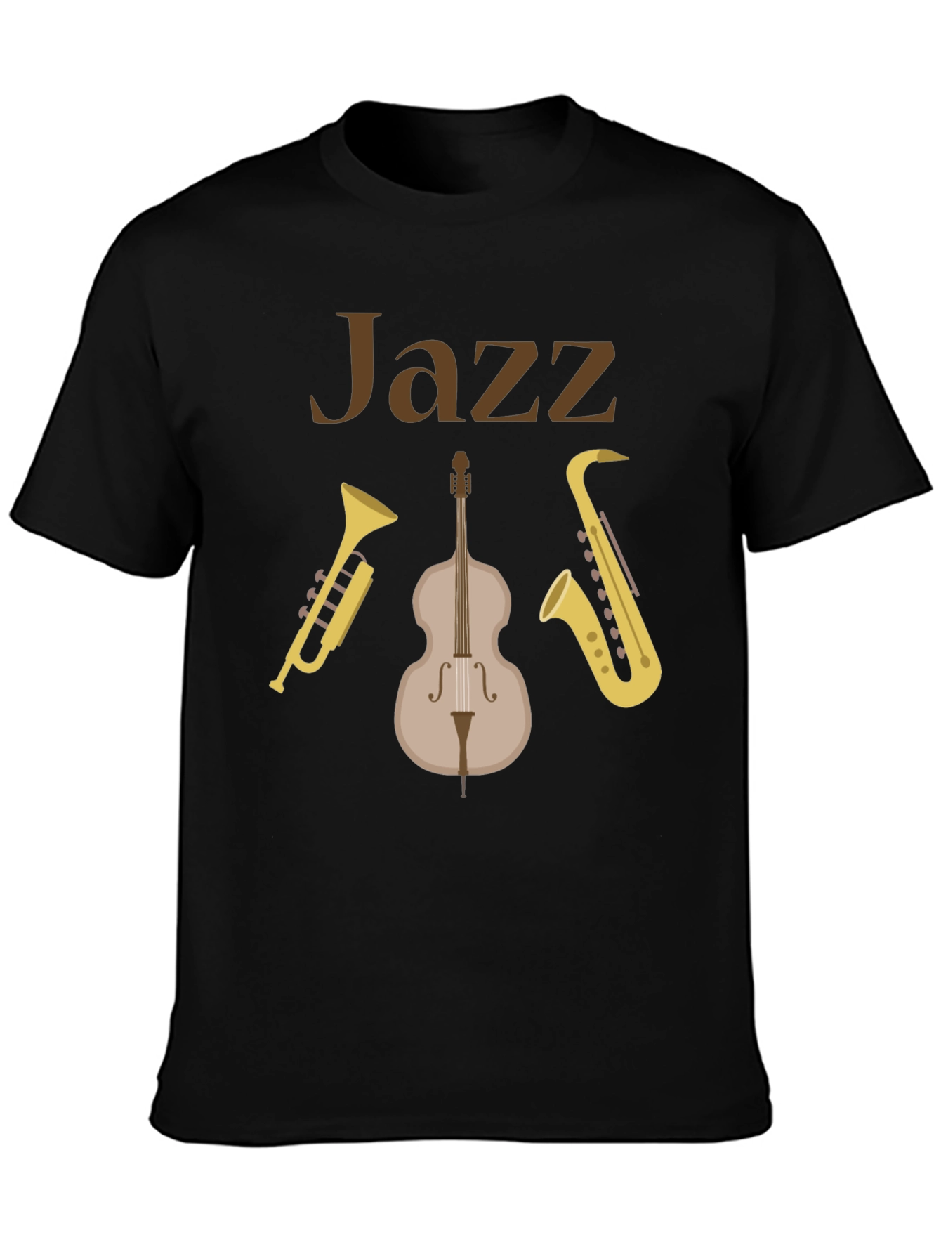 Jazz Music Instrument T-Shirt - Trumpet Bass Saxophone