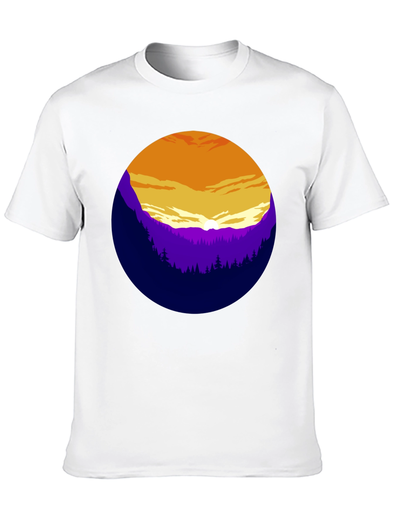 Sunset Mountain Graphic Tee - Stylish Black T-Shirt