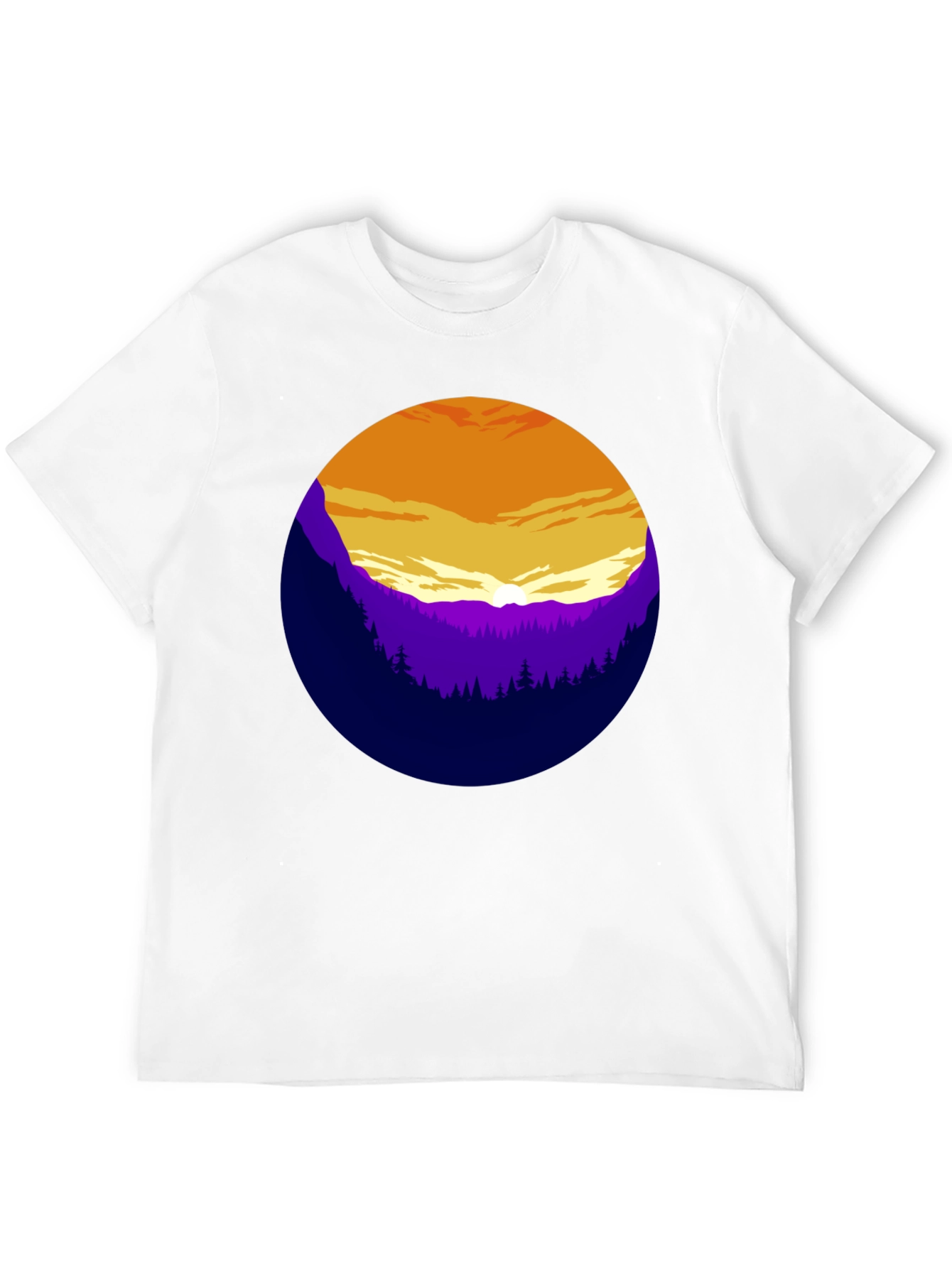Sunset Mountain Graphic Tee - Stylish Black T-Shirt