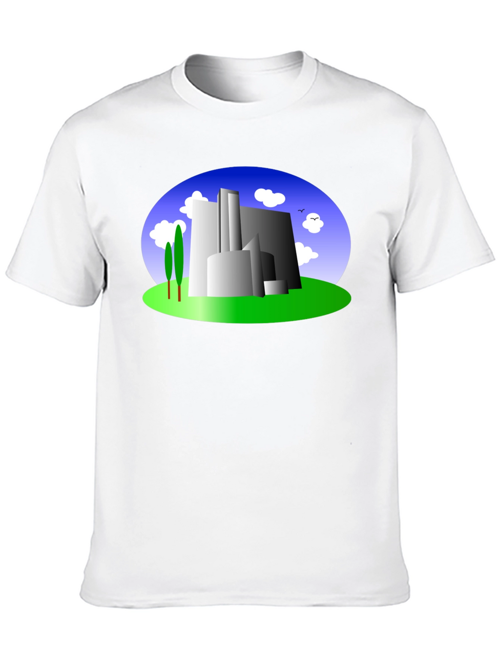 Abstract Building Graphic Tee - Modern Cityscape Shirt