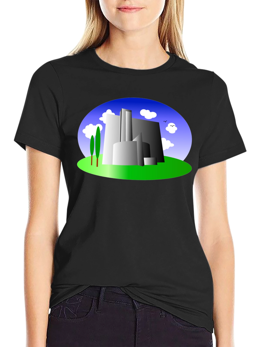Abstract Building Graphic Tee - Modern Cityscape Shirt