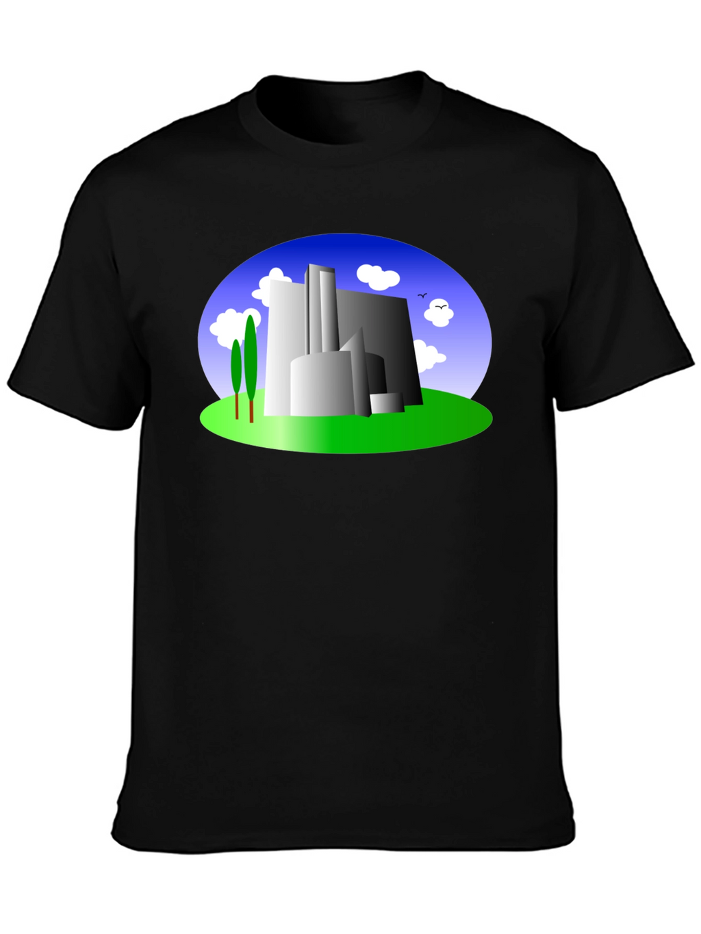 Abstract Building Graphic Tee - Modern Cityscape Shirt