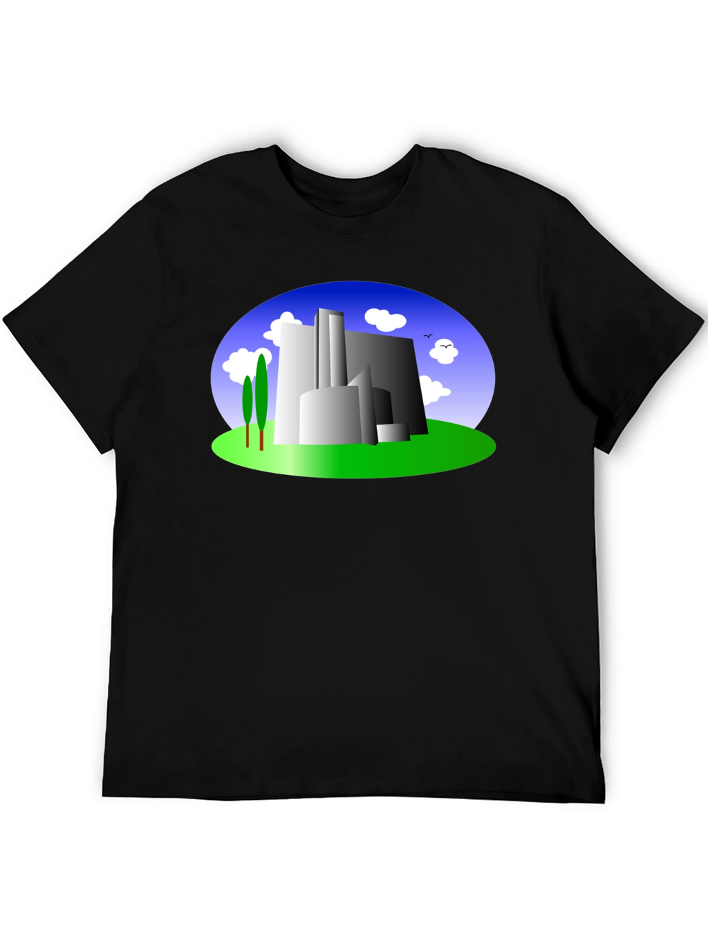 Abstract Building Graphic Tee - Modern Cityscape Shirt