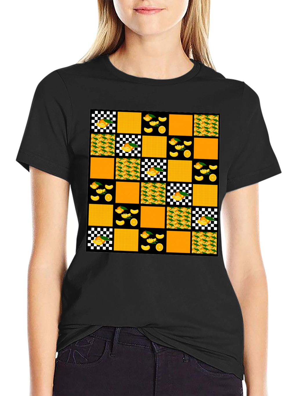 Funky Orange Patchwork Tee