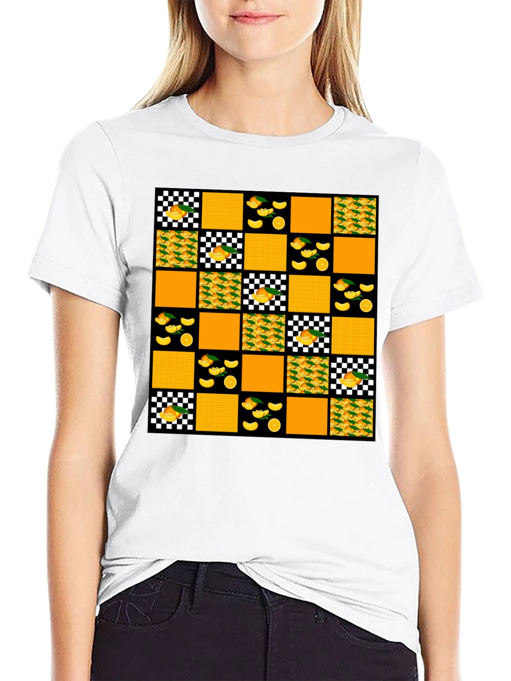 Funky Orange Patchwork Tee