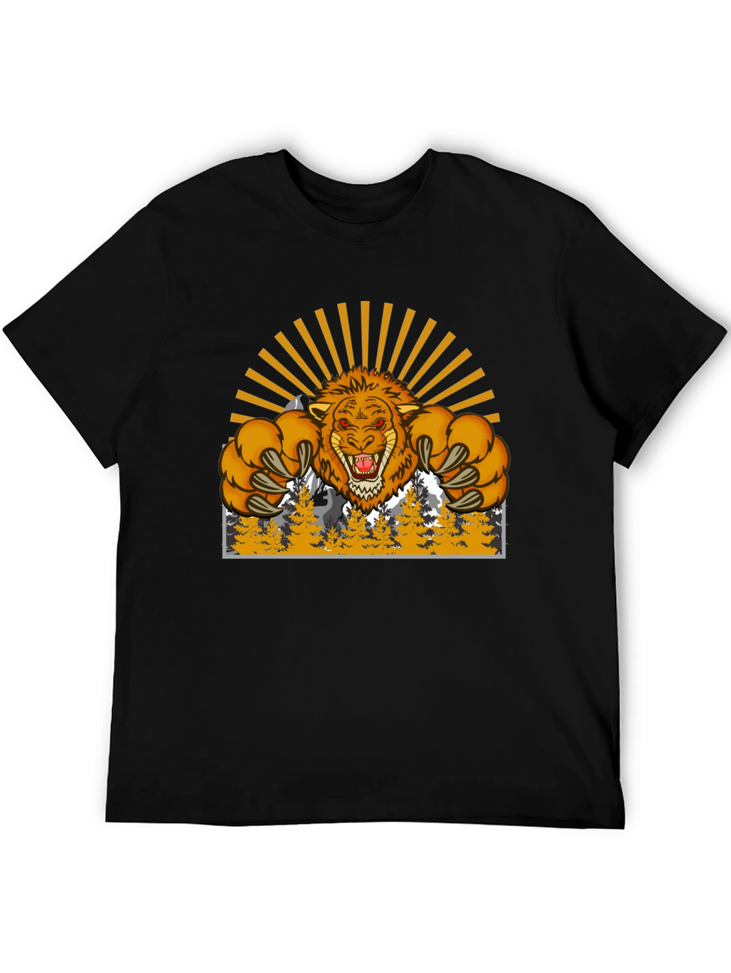 Lion Mountain Graphic T-Shirt - Fierce Style