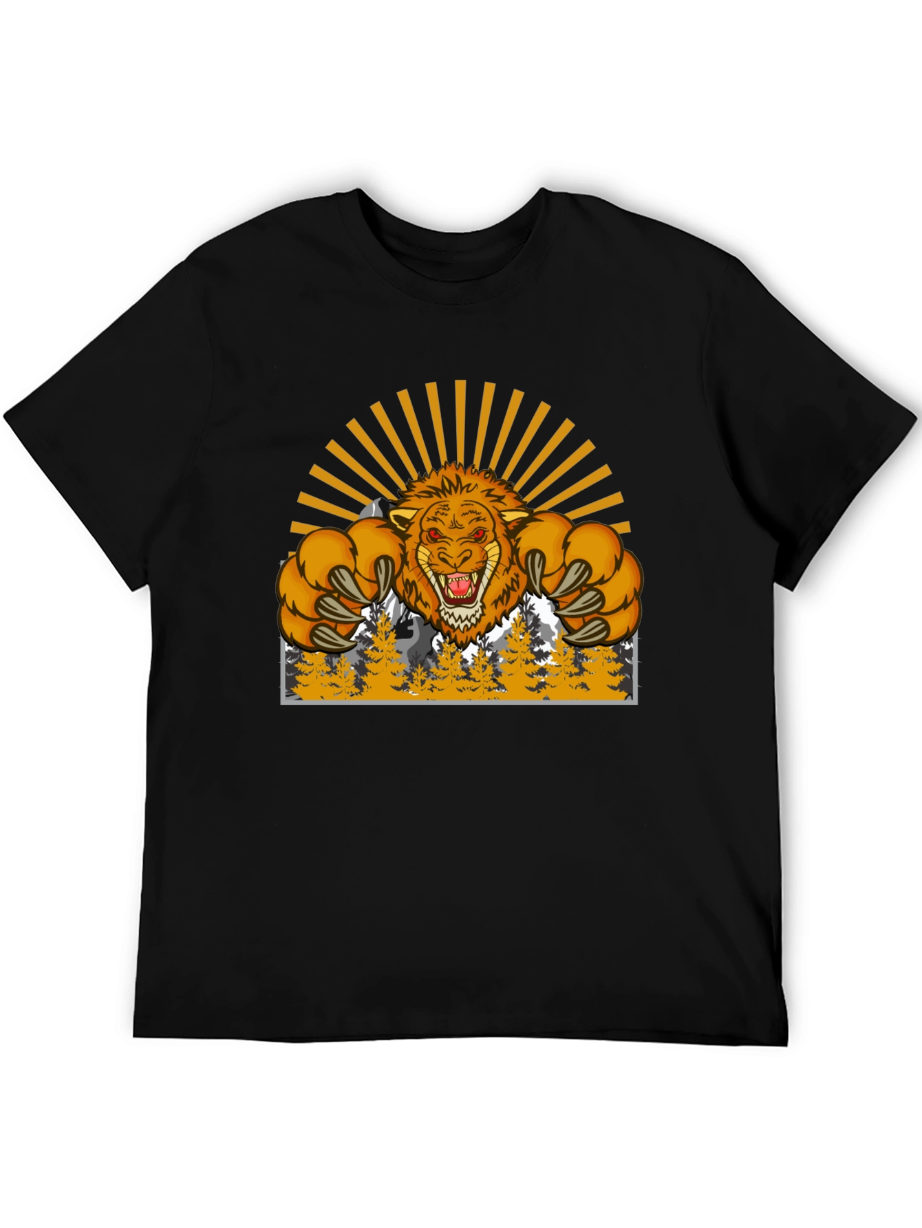 Lion Mountain Graphic T-Shirt - Fierce Style