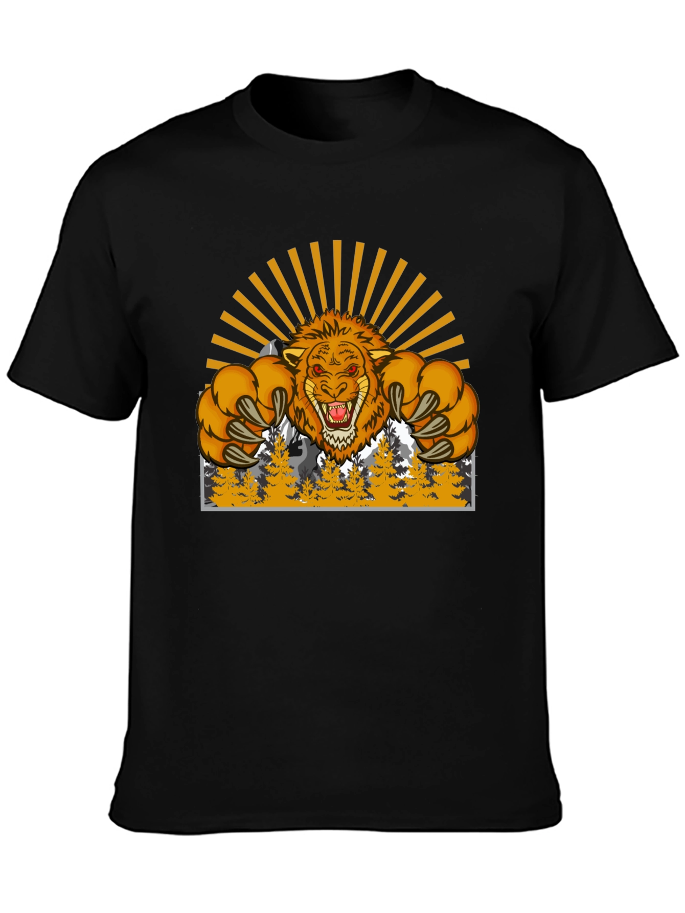 Lion Mountain Graphic T-Shirt - Fierce Style