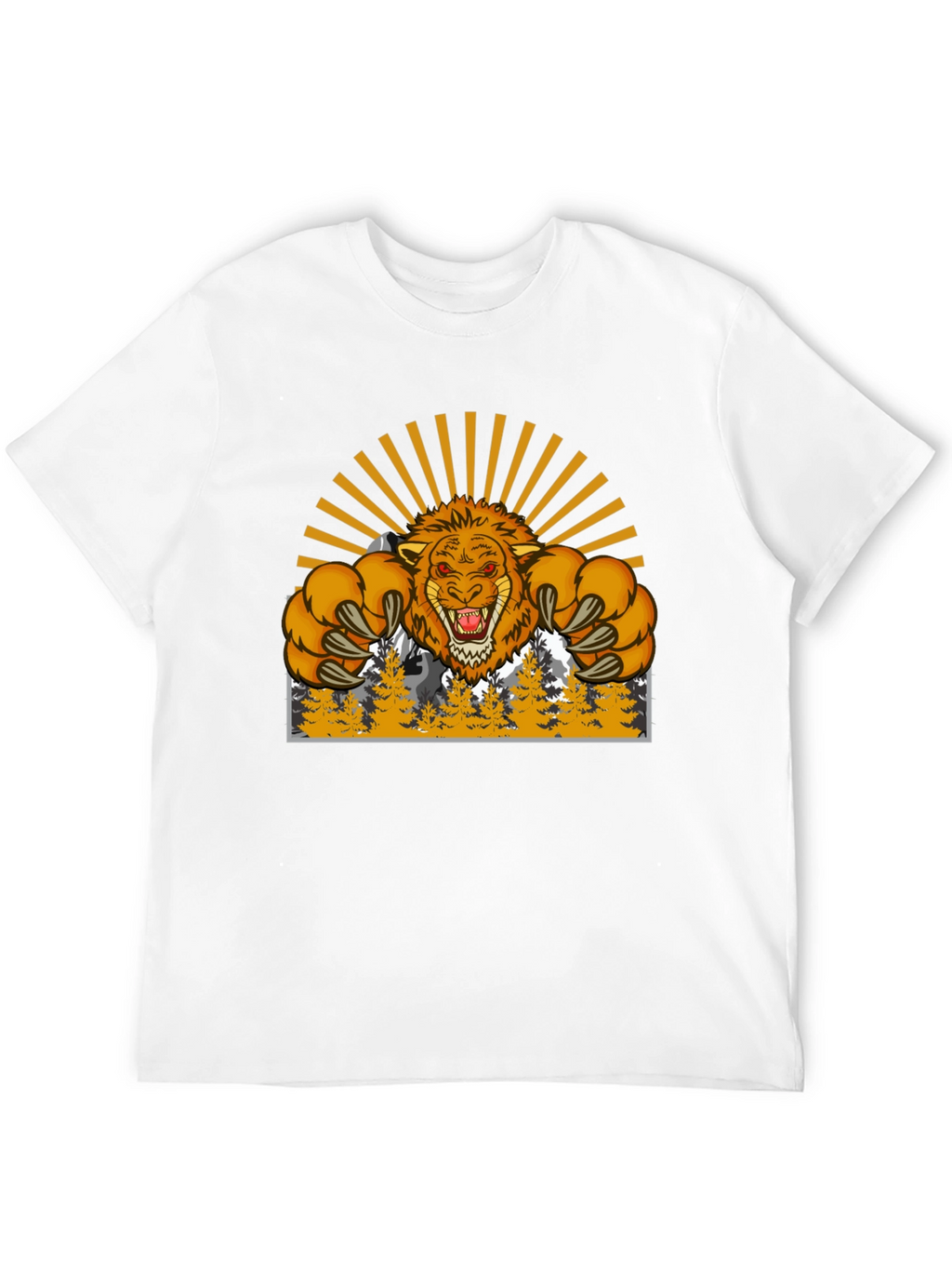 Lion Mountain Graphic T-Shirt - Fierce Style