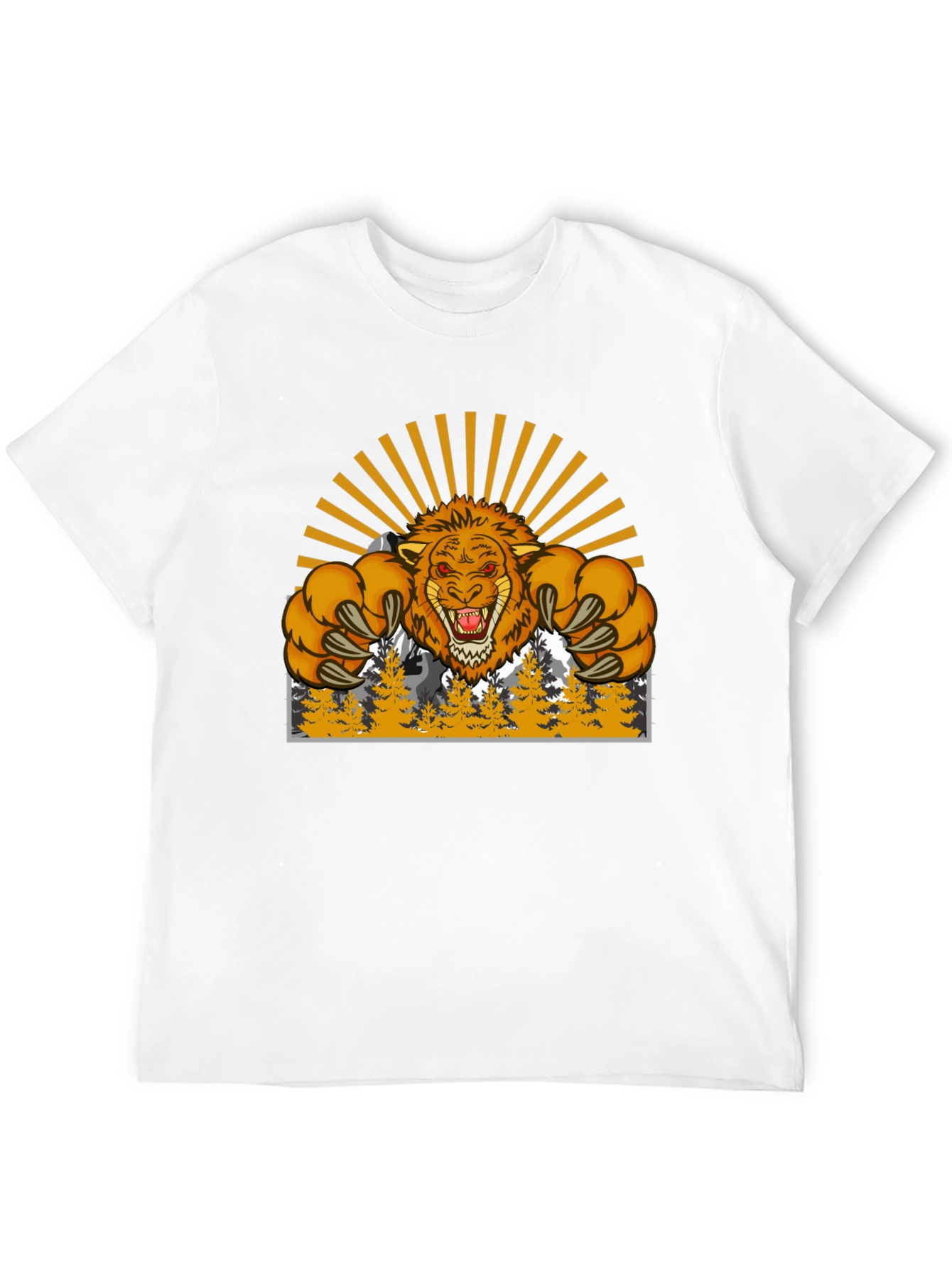 Lion Mountain Graphic T-Shirt - Fierce Style