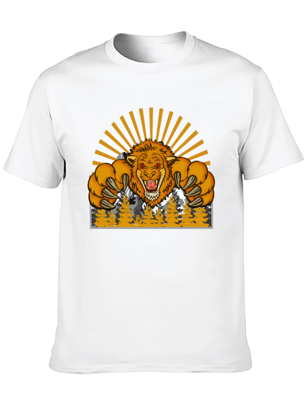 Lion Mountain Graphic T-Shirt - Fierce Style