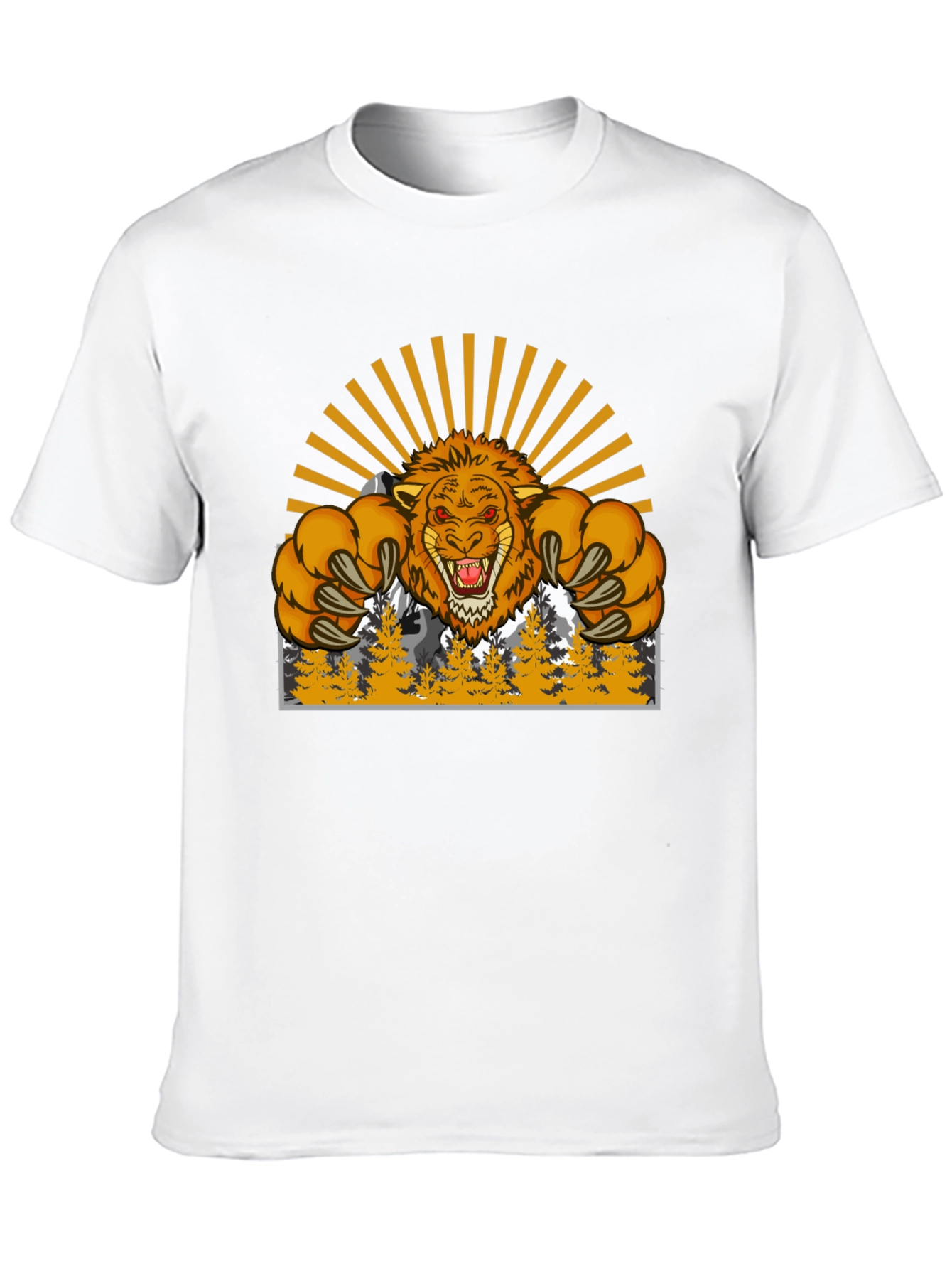 Lion Mountain Graphic T-Shirt - Fierce Style