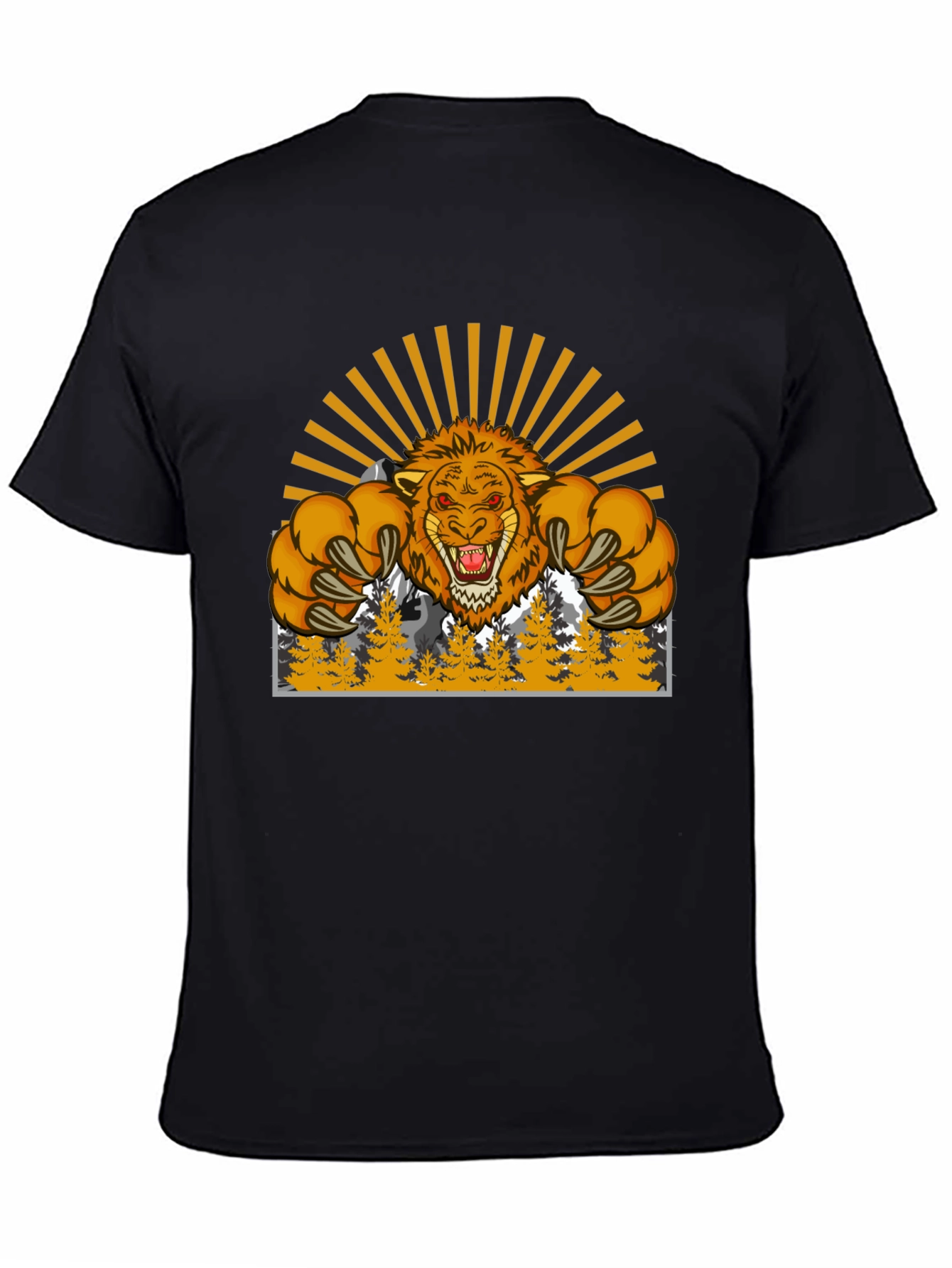 Lion Mountain Graphic T-Shirt - Fierce Style