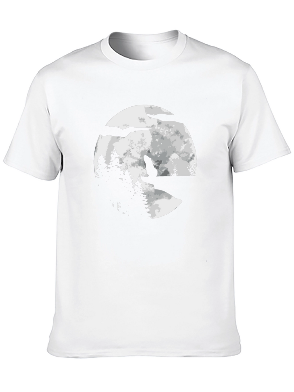 Wolf Moon Graphic Tee - Black Cotton Blend T-Shirt