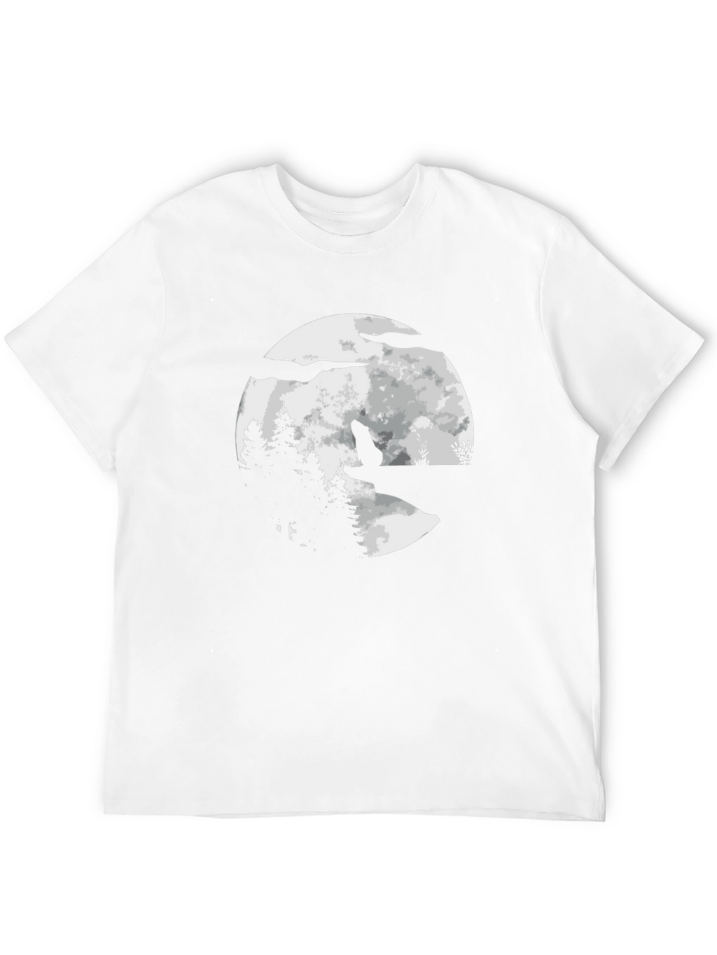 Wolf Moon Graphic Tee - Black Cotton Blend T-Shirt