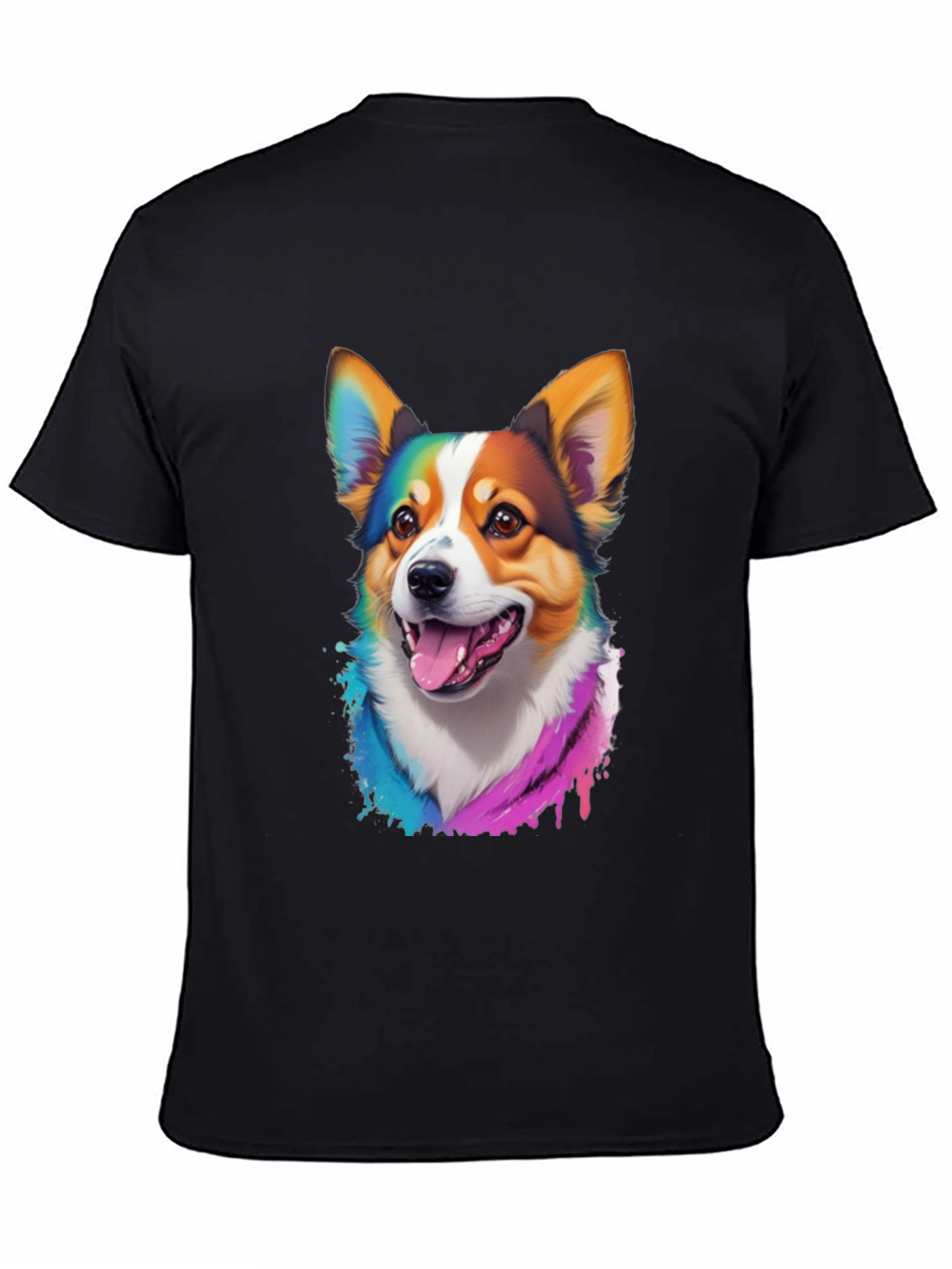 Rainbow Corgi T-Shirt - Artistic Dog Lover Tee