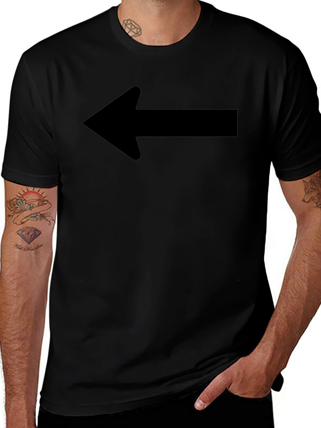 Left Arrow T-Shirt - Casual Cotton Tee