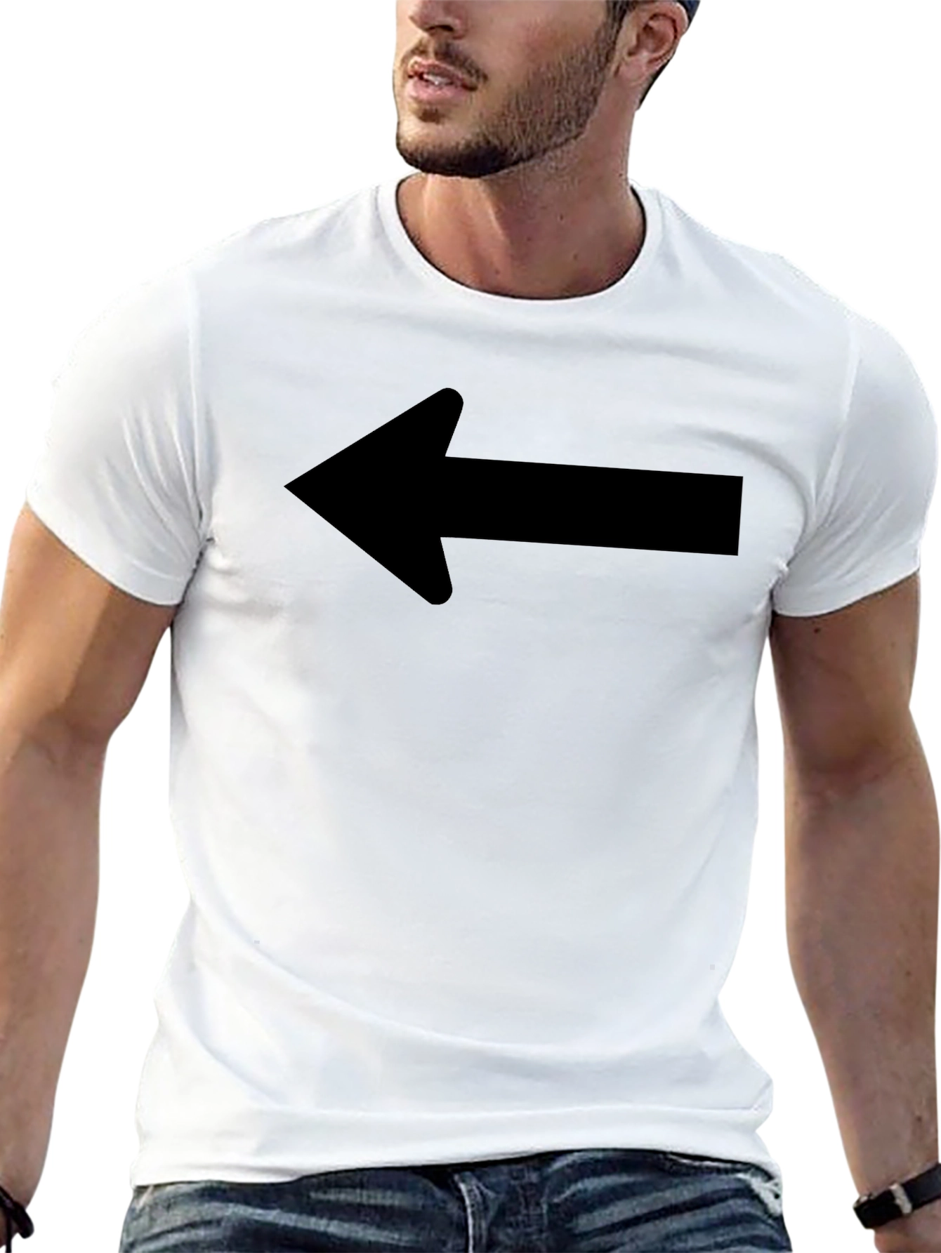 Left Arrow T-Shirt - Casual Cotton Tee