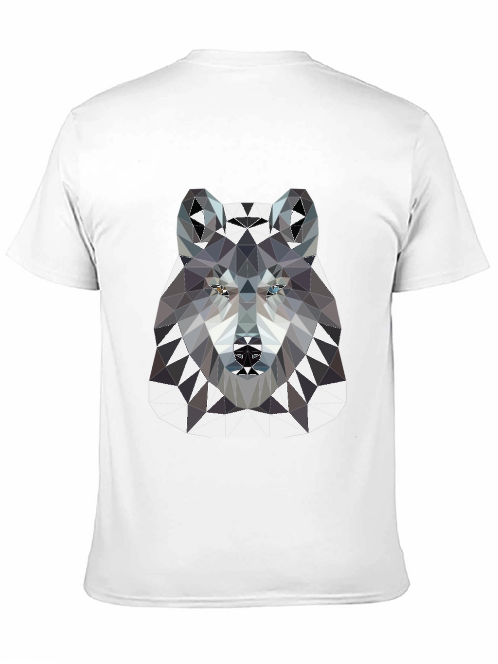 Geometric Wolf Graphic Tee - Black
