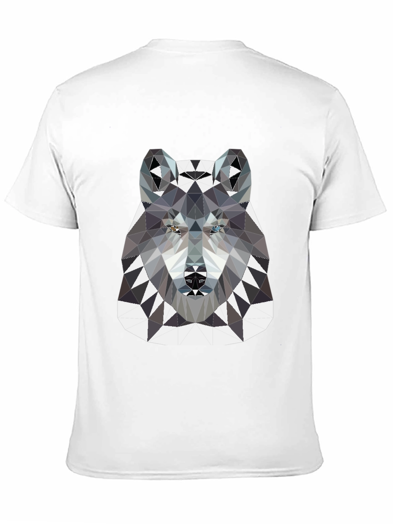 Geometric Wolf Graphic Tee - Black