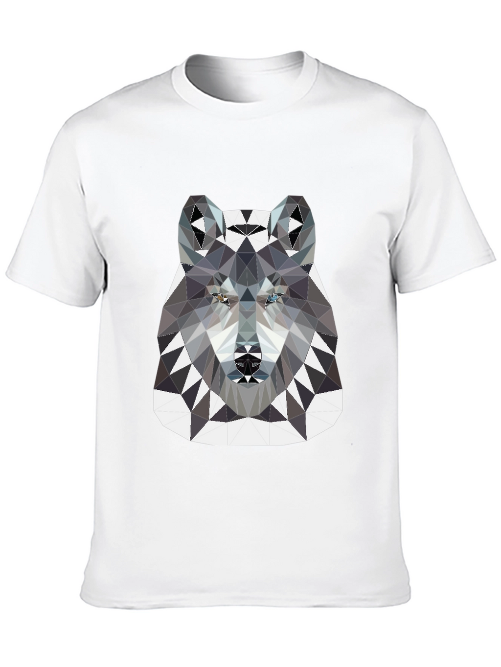 Geometric Wolf Graphic Tee - Black