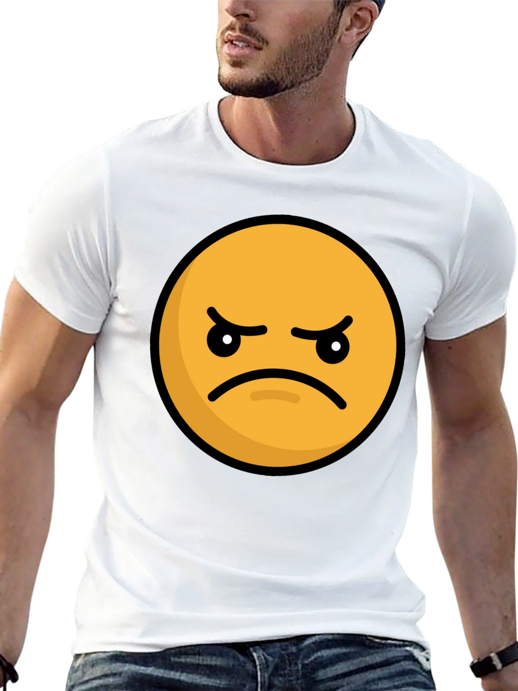 Angry Emoji Graphic Tee - Black