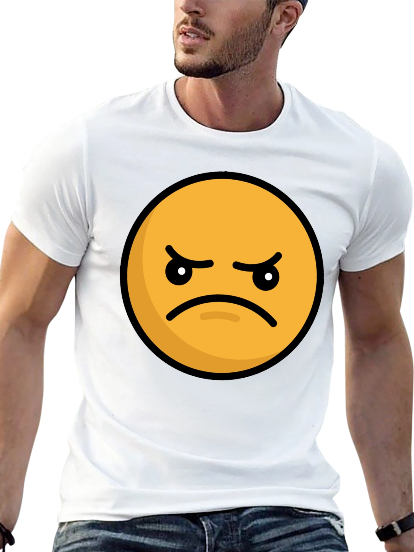 Angry Emoji Graphic Tee - Black