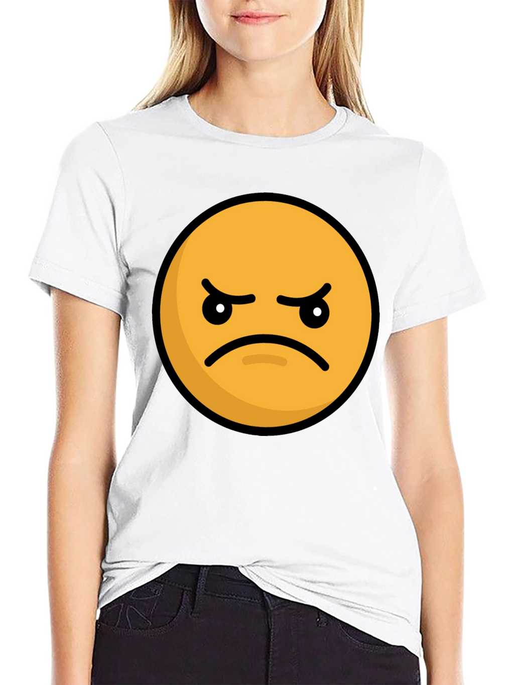 Angry Emoji Graphic Tee - Black