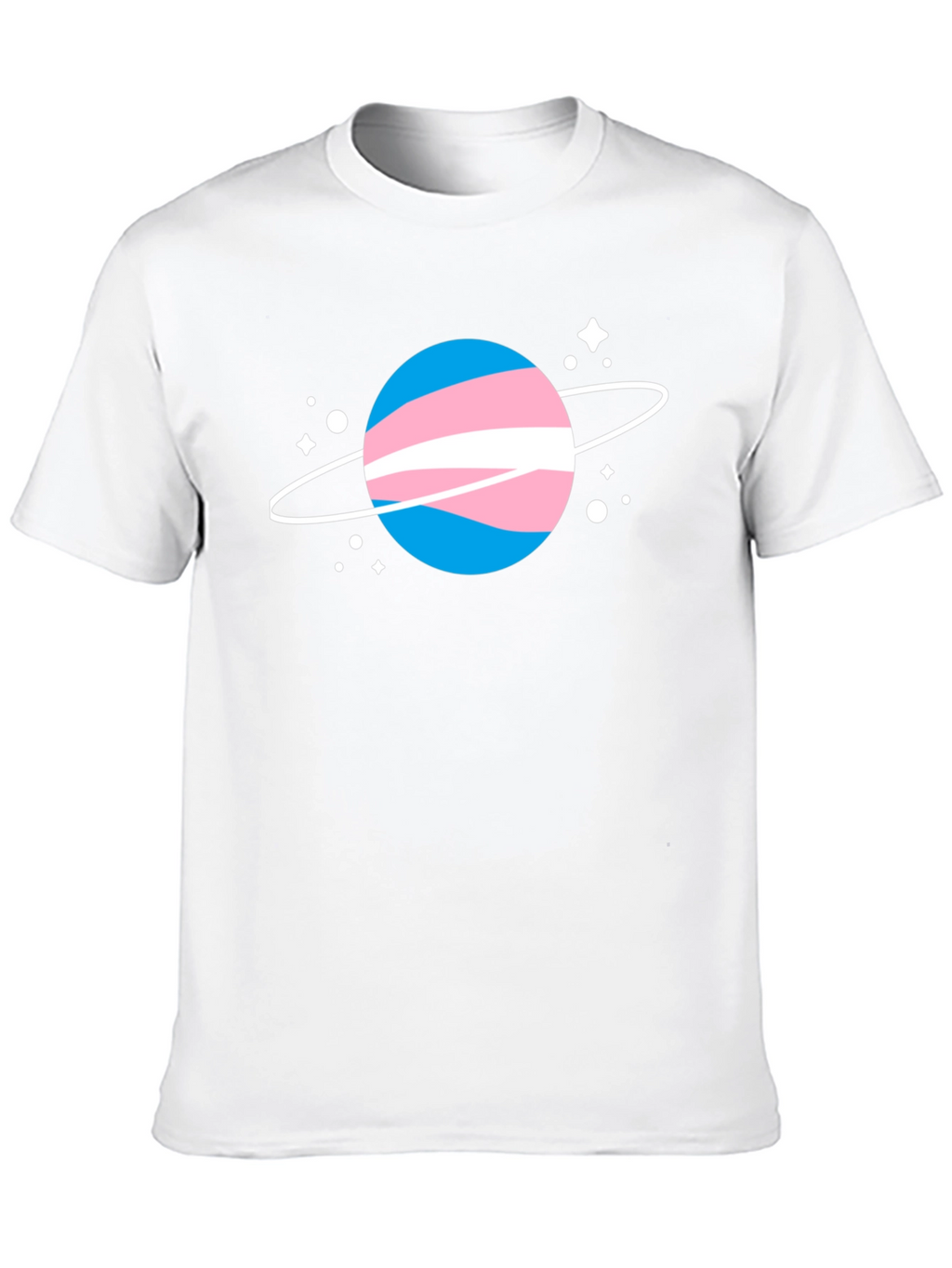 Transgender Pride Planet Tee - Black Cotton T-Shirt